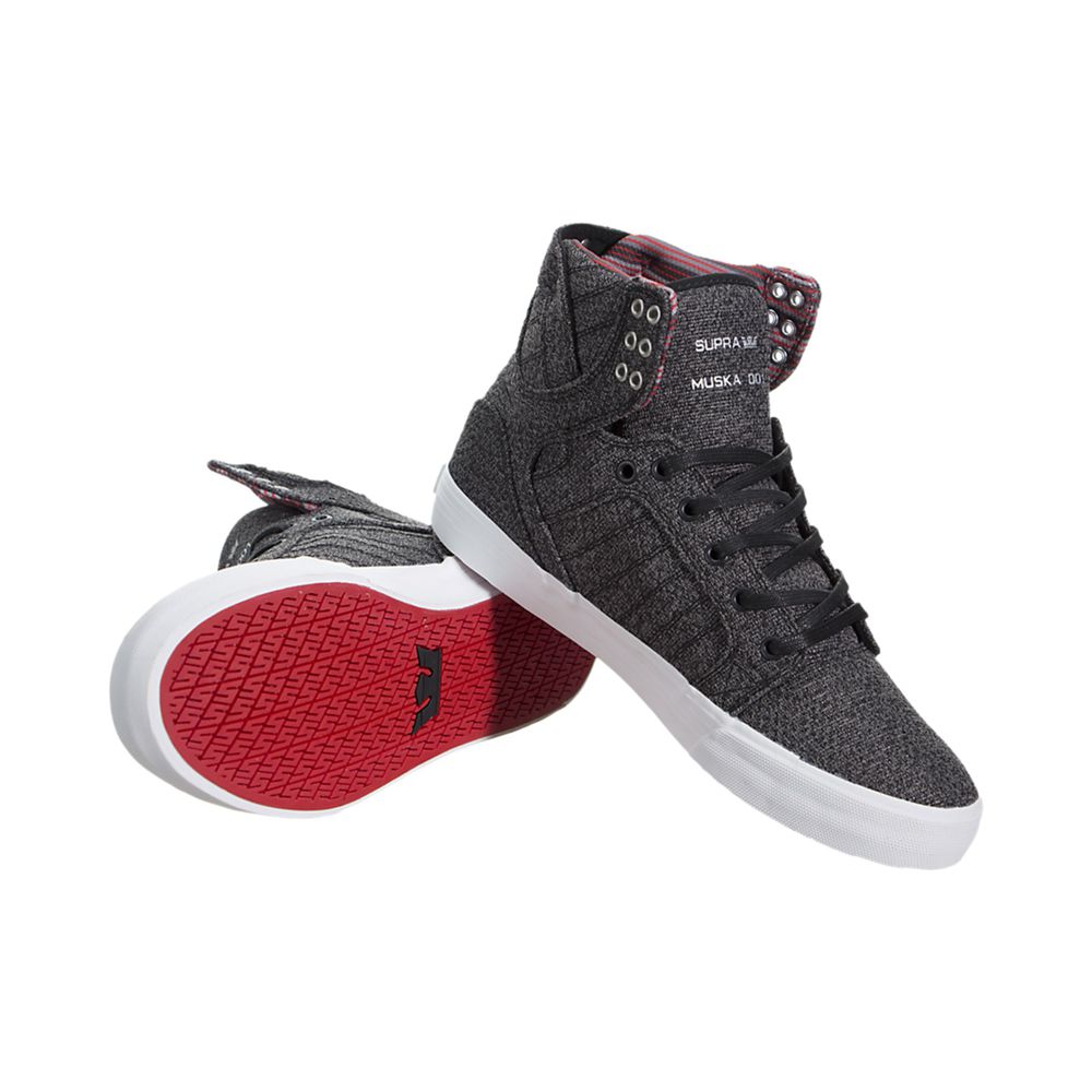 Baskets Montantes Supra SkyTop Grise Microchip Heather/White Homme | MMX-50233510